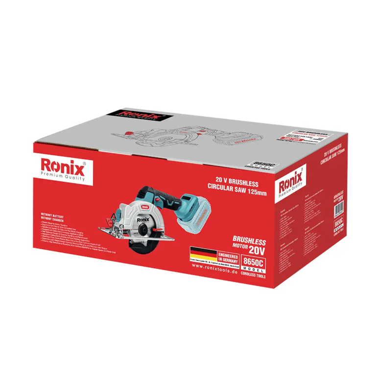 Ronix 8650C bürstenlose Akku-Handkreissäge 20 V - 125 mm Sägeblatt