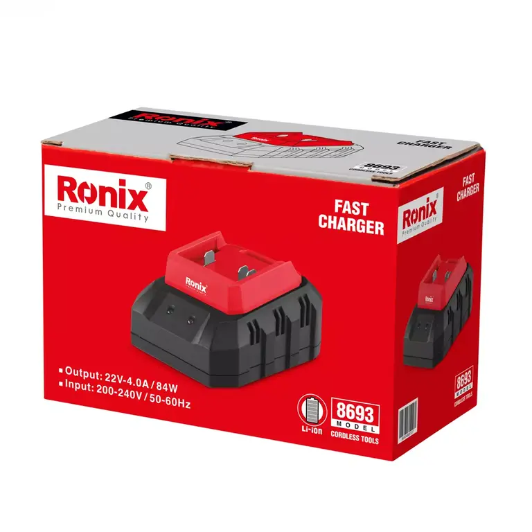 Ronix Schnellladegerät 4Ah 22V kompatibel mit allen 20V Akkus für Makita 18V - 8693