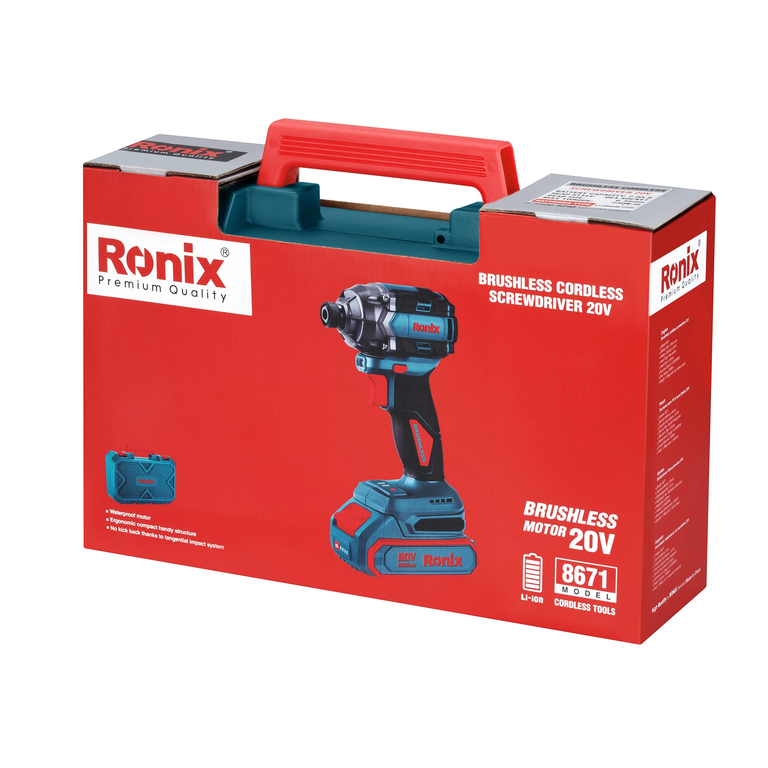 Ronix 8671 – 20V Bürstenloser Akku-Schraubendreher, 1/4 Zoll, 230 Nm